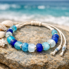 Bracelet Océan — Perles recyclées bleues
